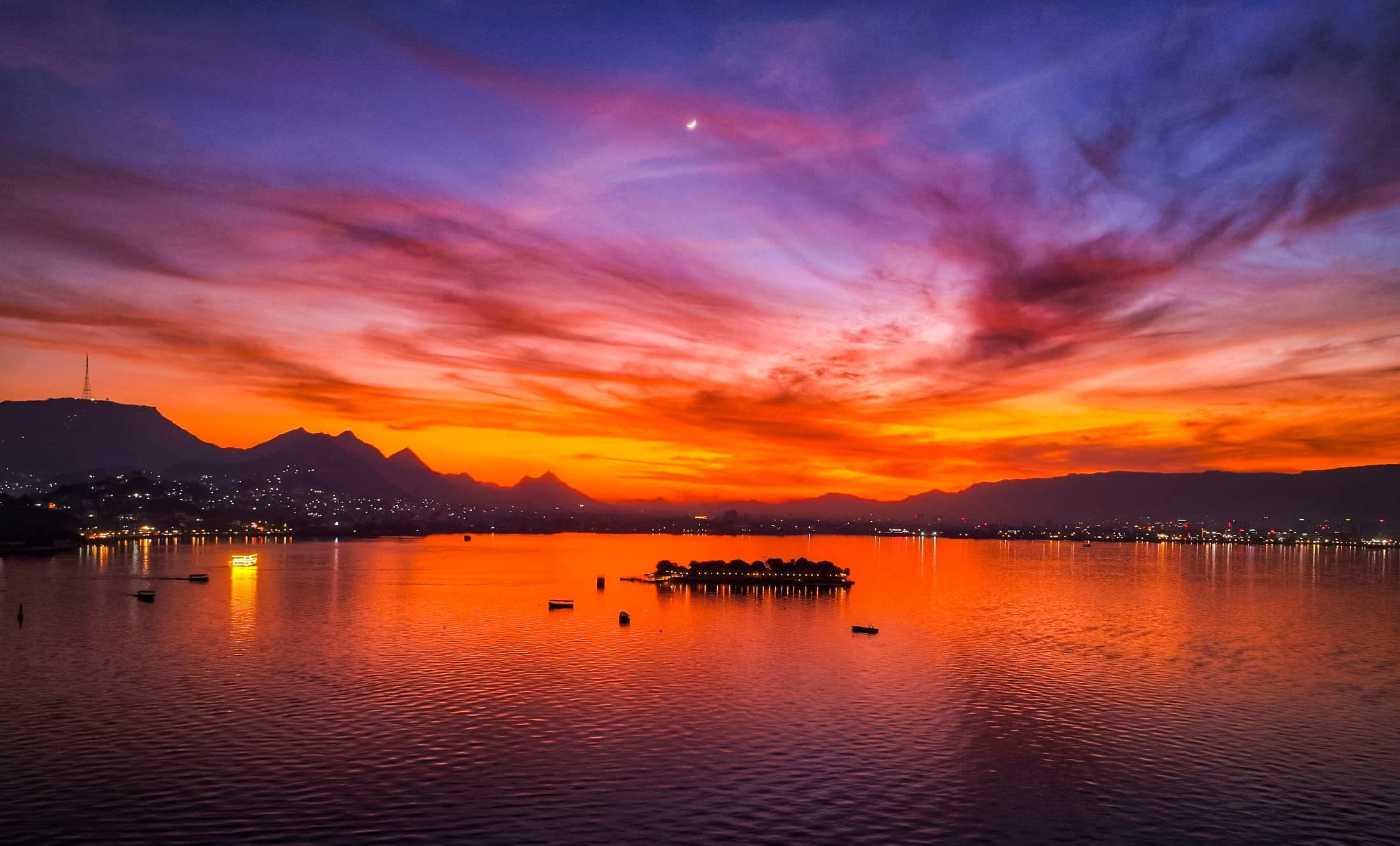 Fire over the lake